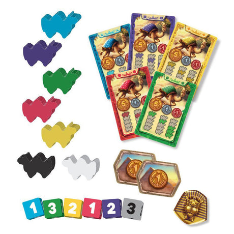 Asmodee eggertspiele camel up - juego de mesa carrera de camellos - nueva edición con palmera 3D