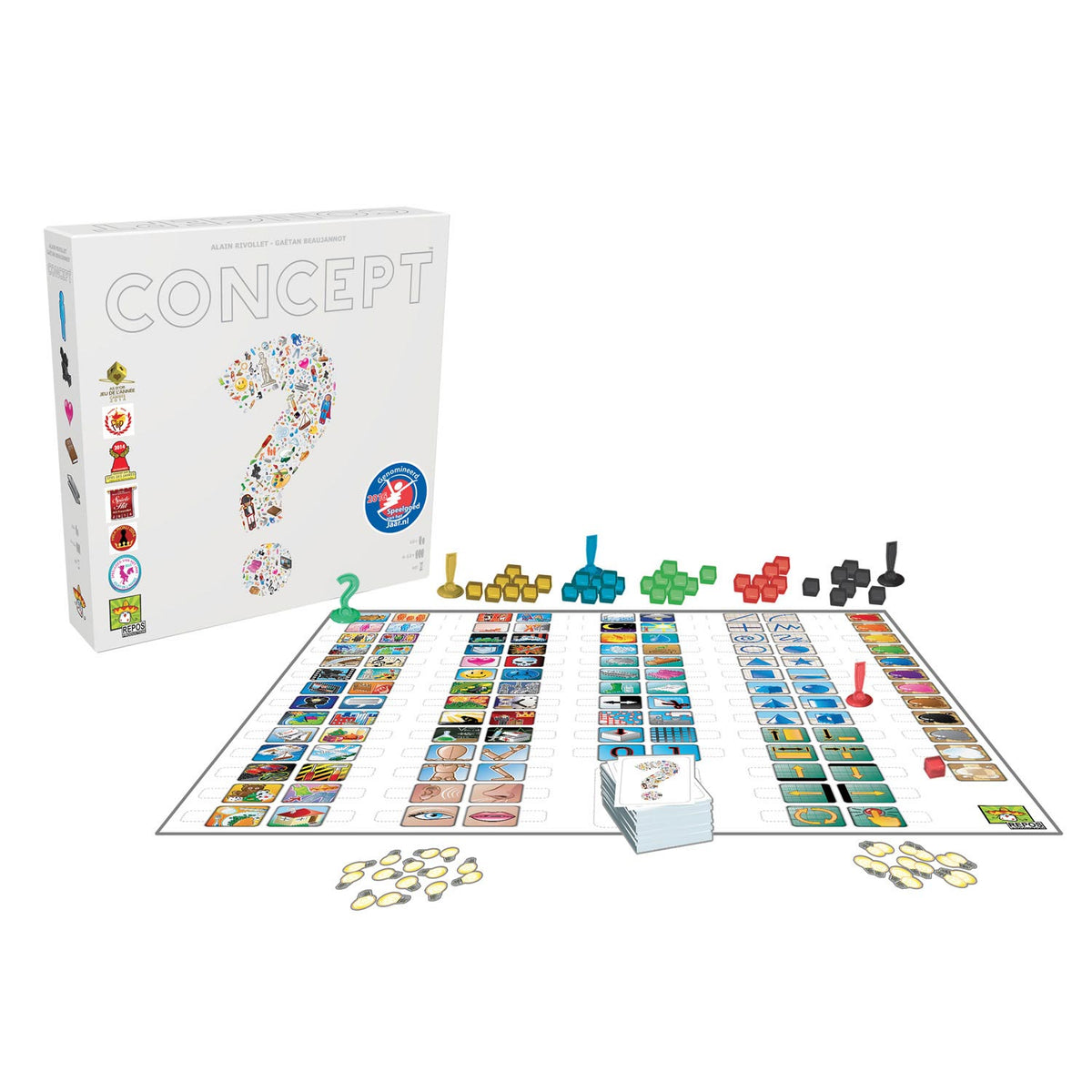 Juego de mesa conceptual de producción de repositorios