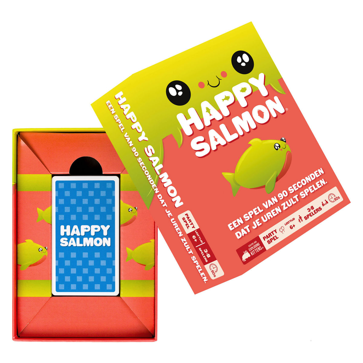 Juego de cartas de salmón feliz