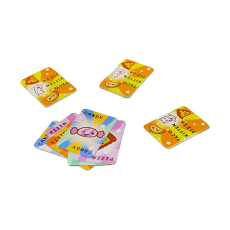 Juegos de Geronimo juego de cartas azul naranja taco gatito pizza