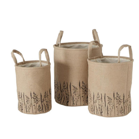 Juego de cestas para el hogar Boltze graser yute 3 piezas h28-30 y 35cm