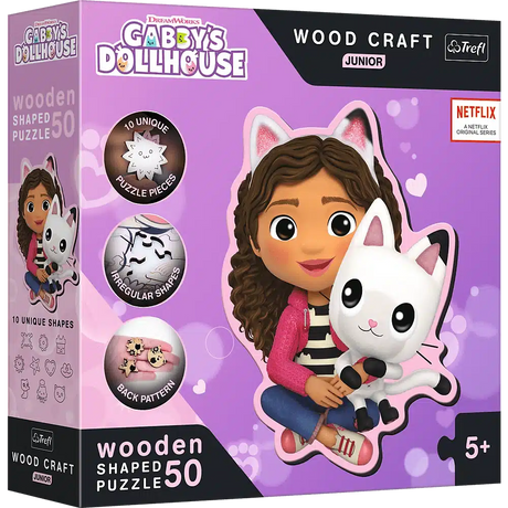 Ty Trefl rompecabezas de madera de la casa de muñecas de Gaby con su gato 50 piezas