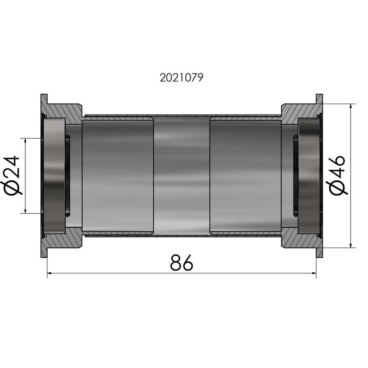 Elvedes Bottom Suprandet Adapter Press Fit B386 Shimano 24 mm