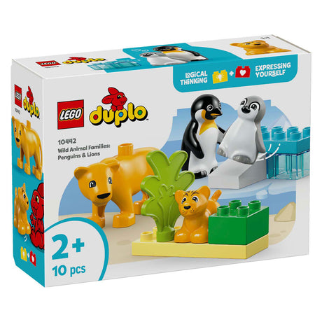 Lego duplo town 10442 familias de animales salvajes: pingüinos y leones