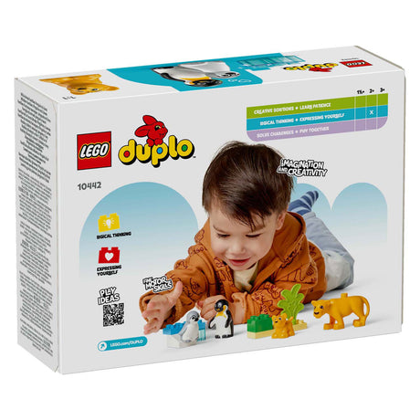 Lego duplo town 10442 familias de animales salvajes: pingüinos y leones