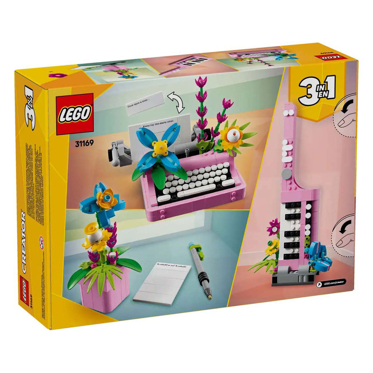 Máquina de escribir Lego Creator 3 en 1 con flores - 31169