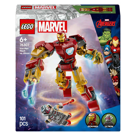 Lego® marvel set de juego iron man mech vs. ultron - 76307