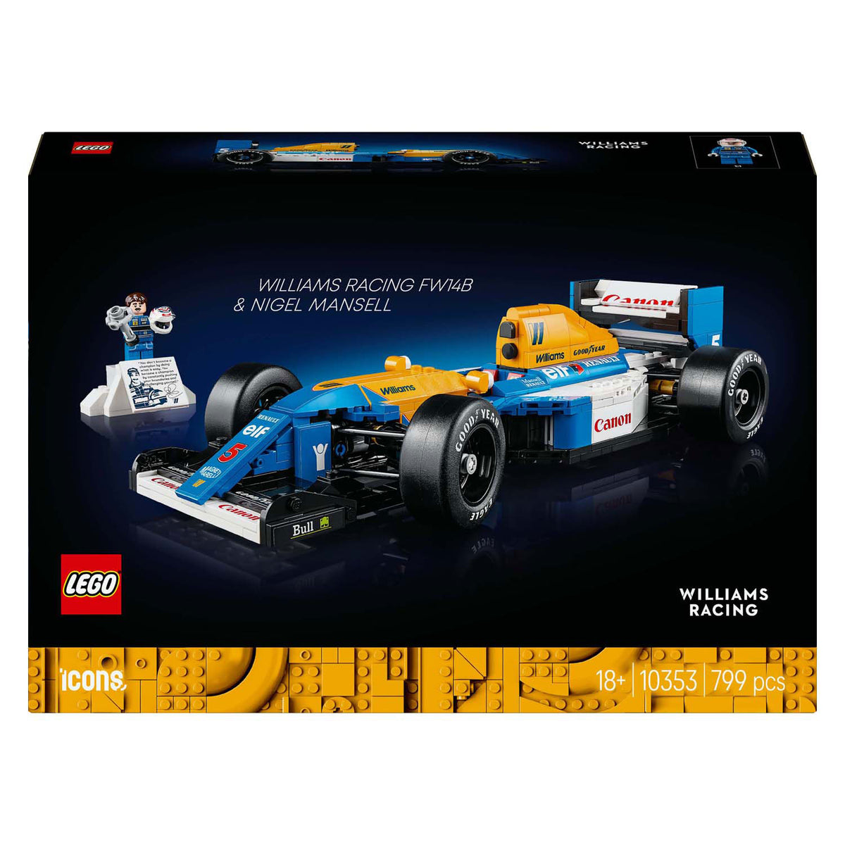 Lego iconos williams racing fw14b y nigel mansell coche de fórmula 1 - 10353