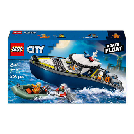 Persecución en la ciudad de Lego® con barco de la policía, realmente flota - 60456