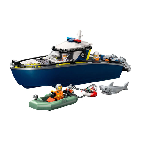 Persecución en la ciudad de Lego® con barco de la policía, realmente flota - 60456