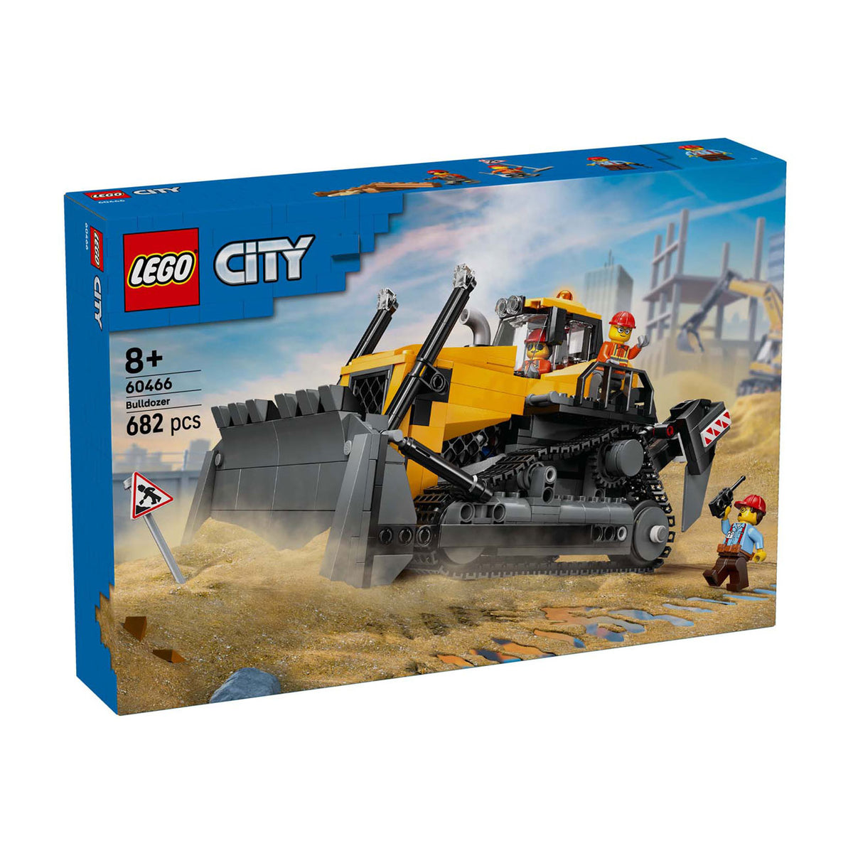 Lego ® city bulldozer amarillo, vehículo de construcción - 60466