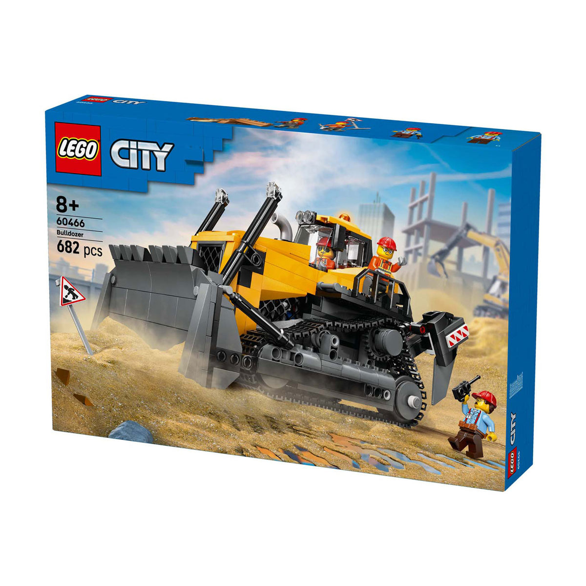 Lego ® city bulldozer amarillo, vehículo de construcción - 60466