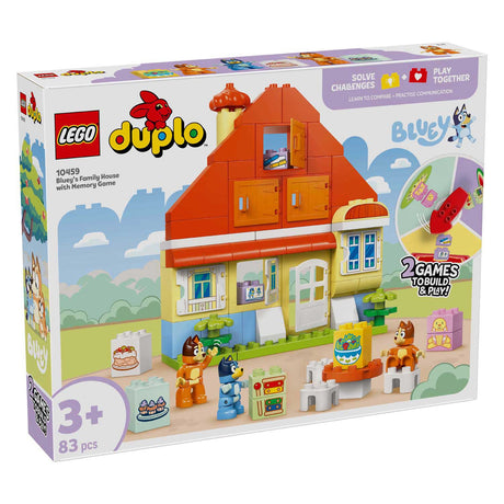 Lego ® duplo® bluey: la casa de bluey y su familia con juego de memoria - 10459