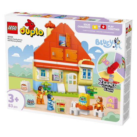 Lego ® duplo® bluey: la casa de bluey y su familia con juego de memoria - 10459