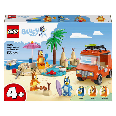 Lego bluey - juguete de construcción paseo en coche de bluey a la playa (11202)