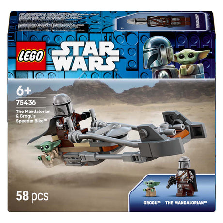 Lego Star Wars 75436 Mandalorian y la moto deslizadora de Grogu