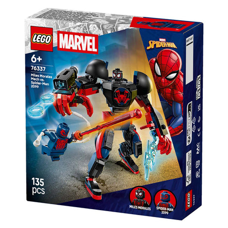 Lego marvel super heroes - juguete de construcción miles morales mecha vs. spider-man 2099 (76337)