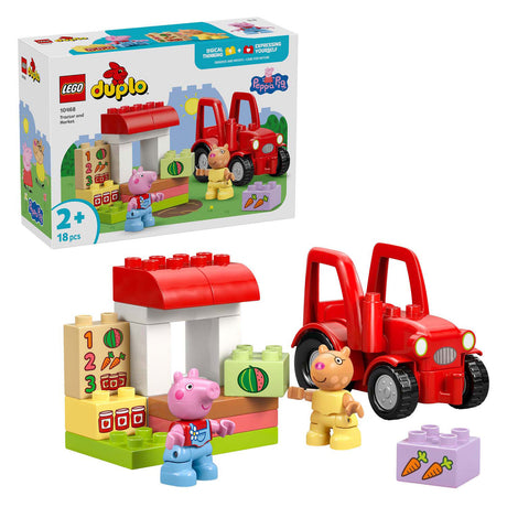 Lego Duplo Peppa Pig Tractor y puesto de mercado Juguetes de animales para niños pequeños - 10468