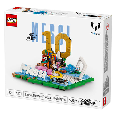 Lego ediciones lionel messi - kit de construcción con aspectos destacados del fútbol y decoración de la habitación de los niños - 43011
