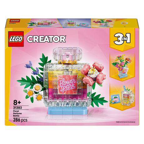 Botella de perfume 3 en 1 Lego Creator con flores, juguetes para niños y decoración infantil, 31383
