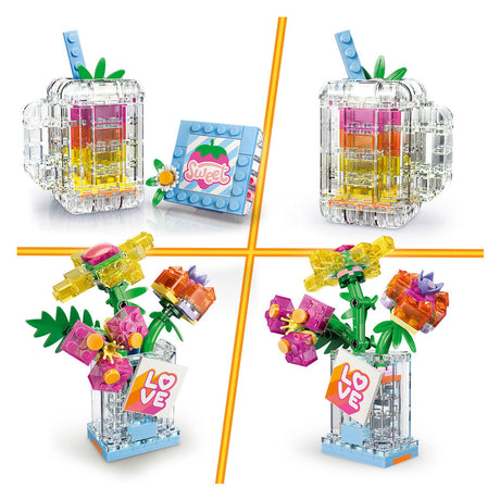 Botella de perfume 3 en 1 Lego Creator con flores, juguetes para niños y decoración infantil, 31383