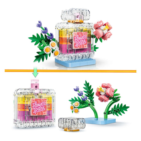 Botella de perfume 3 en 1 Lego Creator con flores, juguetes para niños y decoración infantil, 31383