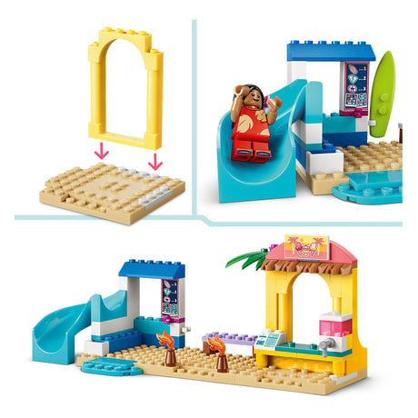 Lego ǀ Diversión en la playa de Disney con Lilo y Stitch, juguetes para construir para niños y decoración 43280