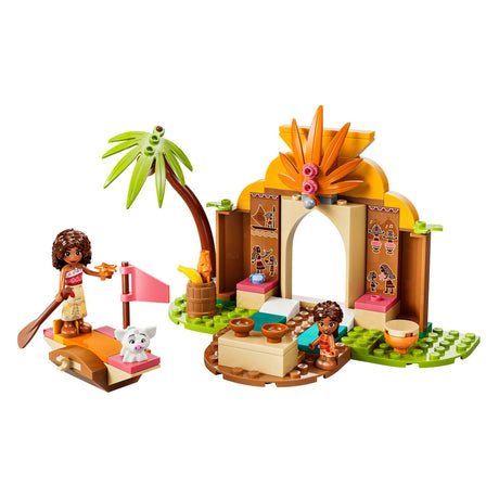 Lego ǀ disney vaiana casa de pueblo y barco juguete para construir para niños con figura de animal 43282