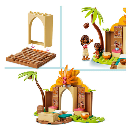 Lego ǀ disney vaiana casa de pueblo y barco juguete para construir para niños con figura de animal 43282