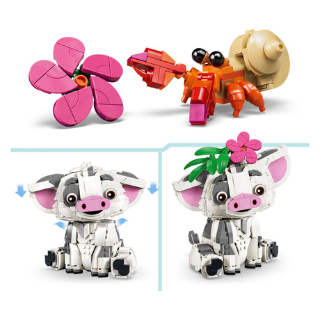 Lego ǀ disney vaiana pua animales para construir, juguetes para niños y decoración 43292