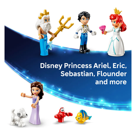 Lego ǀ Kit de construcción del Barco Boda Real de la Princesa Disney Ariel para niños con 7 figuras 43299