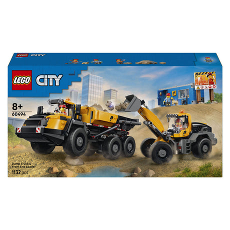 Lego city camión volquete y vehículo de carga frontal, juguetes para niños 60494