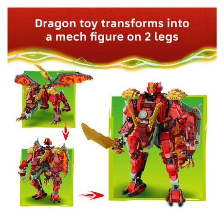 Lego ninjago dragón transformador de wyldfyre juguete dragón mecha para niños 71868