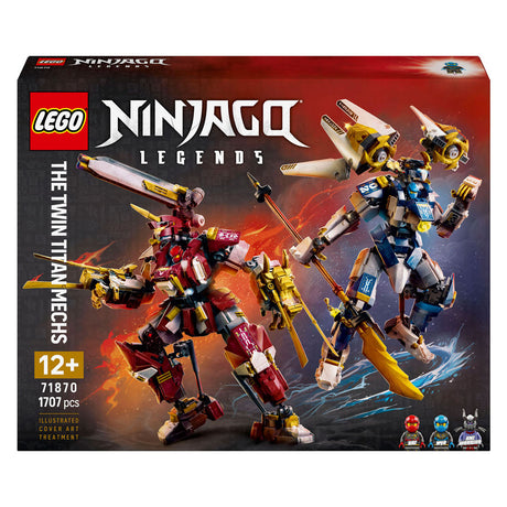 Lego ninjago el kit de construcción de dos robots imponentes para niños con figuras de acción 71870