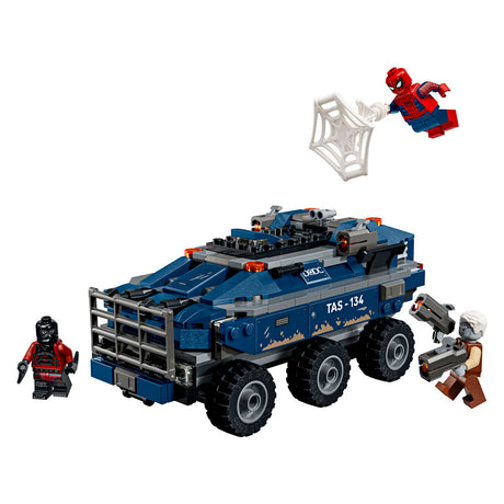Lego ǀ marvel spider-man kit de construcción de persecución en el transporte carcelario para niños 76349