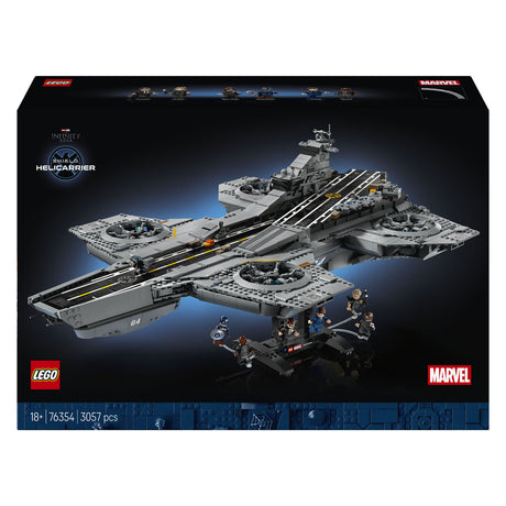 Lego ǀ marvel escudo. kit de construcción de superhéroe helicarrier para adultos 76354