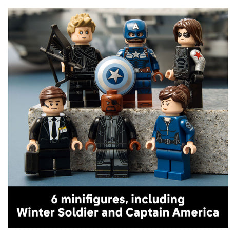 Lego ǀ marvel escudo. kit de construcción de superhéroe helicarrier para adultos 76354