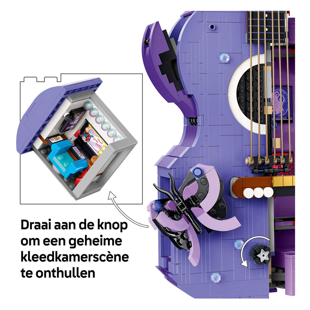 Lego editions olivia rodrigo's dubbele gitaar bouwpakket voor kinderen en tienerkamer decoratie 43031