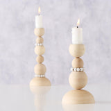 Boltze home candelabro juego cuentas 2 piezas 8x14 8x20cm madera