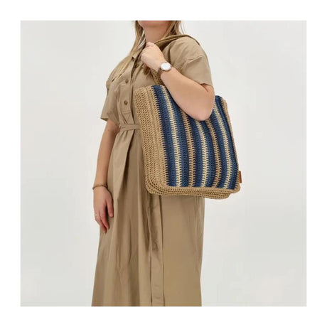 Bolso shopper pe-florence natural life azul 33x38x8cm