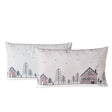 Cojín Boltze Home Homewood, 2 unidades, poliéster 100%, casa, multicolor, motivo, beige, gris claro, blanco