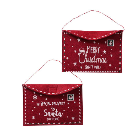 Boltze home Sobre para lista de deseos de Papá Noel Fieltro Claus 15x21cm rojo