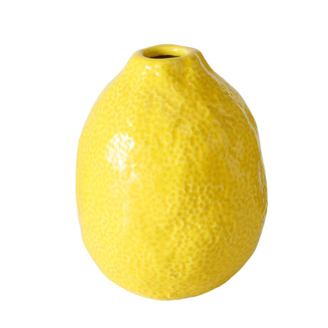 Boltze home jarrón limón h12cm amarillo dolomita