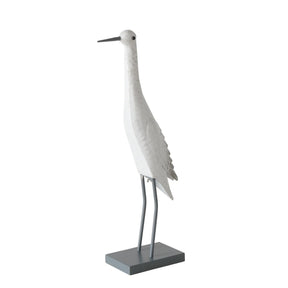 Boltze home estatua pájaro de metal 'jaron' blanco l22xw11xh55cm para interior