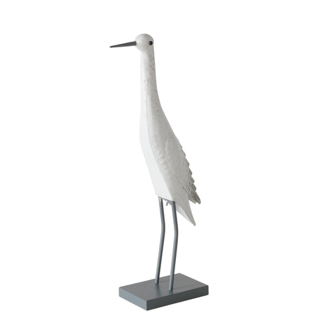Boltze home estatua pájaro de metal 'jaron' blanco l22xw11xh55cm para interior