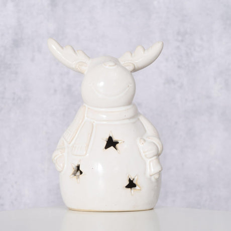 Boltze home figura de ciervo Cristo piedra con LED h13cm blanco (excl. 3 pilas LR44)