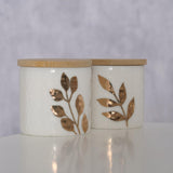 Boltze tarro de almacenamiento para el hogar brantia porcelana bambú dia.5x5cm