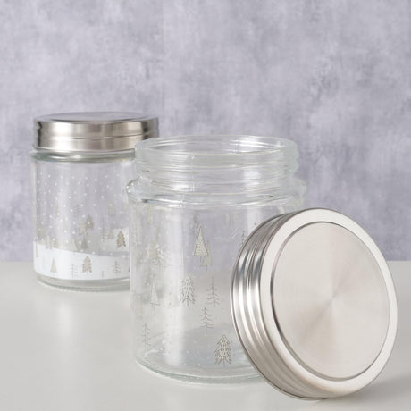Tarro Boltze para almacenamiento en el hogar countryside 625 ml diámetro 9,8x12,5 cm vidrio con acero inoxidable