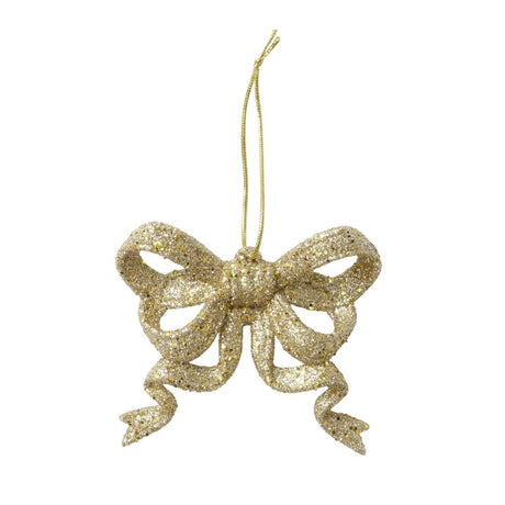 Boltze home Colgante navideño arco abby 2 piezas plástico 1,5x9cm brillo dorado