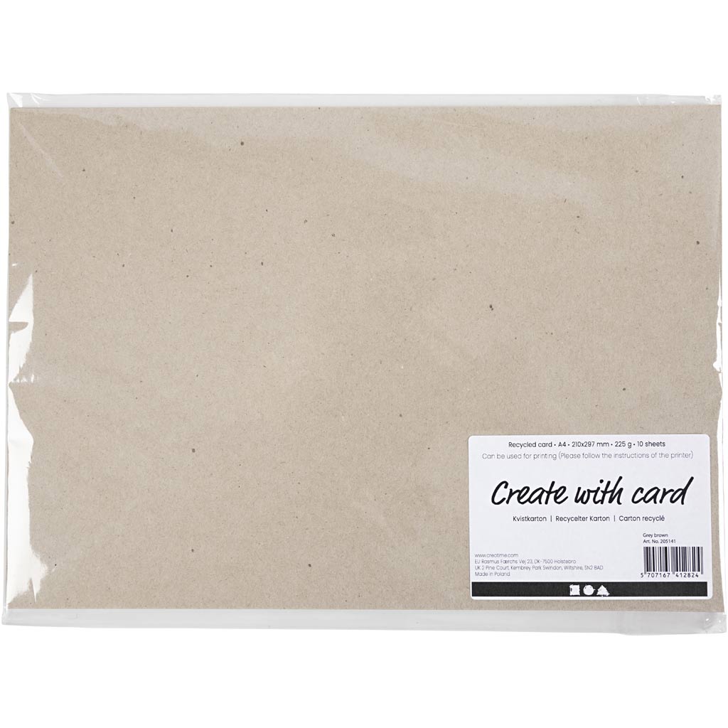 Empresa creativa https: www.cchobby.nl cartón-reciclado-a4-hoja-210x297-mm-225-gr-gris-marrón-10-hoja-1-caja